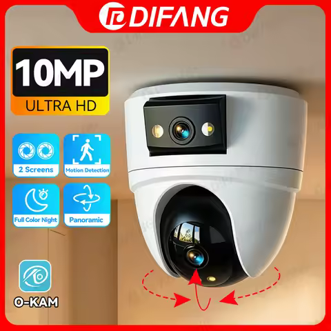 10MP WiFi Camera Dual Screens 4K Mini IP Cam Indoor Home Security Protection Wireless WiFi Monitor O