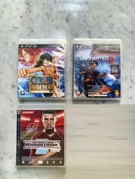 二手 PS3 3隻遊戲 One Piece 海賊無雙 Uncharted 2 Winning Eleven 2008