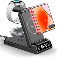 Wireless Charger for Samsung Z Flip 7/Watch 8, 3 in 1 Charging Station for Galaxy Flip7 FE/6/5/4/3/2