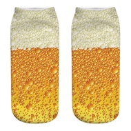 Beer beer 3D Digital Printing Cartoon Short Socks 12.8