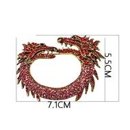 [COMSSE] วินเทจ Frauen Männer Drachen Voll Kristall ประเทศ Broschen Schmuck โหมด Lässig Unisex Stoff