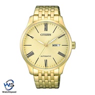 Citizen NH8352-53P Analog Automatic Gold Dial Gold Tone Stainless Steel Men's Watch