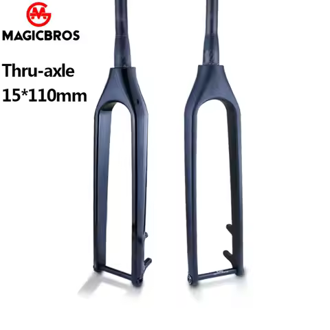 MAGICBROS Carbon MTB Rigid Fork MTB 29 27.5 26 Thru Axle 15*110mm Tapered Carbon Fiber Cycling Mount