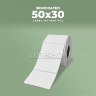 Semi-coated Label 50x30mm 50x30 Barcode Sticker 50 x 30 mm contents 1000 Pcs