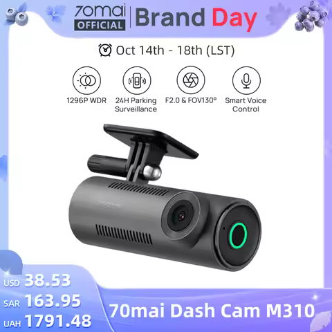 70mai Dash Cam M310 1296P Night Vision F2.0 Aperture 70mai M310 Car DVR 24H Parking Monitor WIFI & A