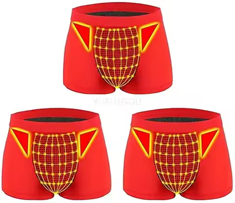 Men's Magnetic Therapy Underwear Boxer Briefs with Tourmaline - Prostate Support, Comfort Fit, Breat