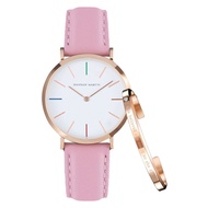 Hannah Martin Hue 36 Women Waterproof Leather Quartz Watch - Jamtangan Kulit Perempuan Pink 36mm