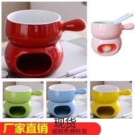 Ice Cream Fondue Suit Stove Cheese Hot Pot Stove Ceramic Cheese Fondue with Handle Chocolate Hot Pot Stove