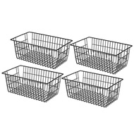 4 Pack Wire Storage Baskets Farmhouse Metal Wire Basket Freezer Storage Organizer Bins with Handles(
