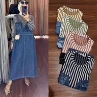 MIDI WOMEN'S STRIPE COMBINATION JEANS P00790.3 NEWEST COOL AND VIRAL