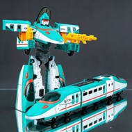 Boy 3-Year-Old Two-Way Motorcycle Manual Deformation Train Fit Robot Train Mecha Children's Toy Car 