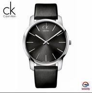 Calvin Klein手錶 男女情侶對錶 黑色皮質錶帶商務休閒石英錶K2G21107 男錶女錶 女生腕錶 男士黑盤錶 白盤43mm