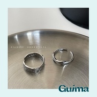 [Guima | Ready Stock] Twisted Texture Silver Open Ring Open Ring Twisted Ring Textured Ring