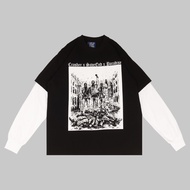 MESIN Cmm apparel - Double Layer Crasher Artist Series Artificial Machine Long Sleeve T-shirt - Blac