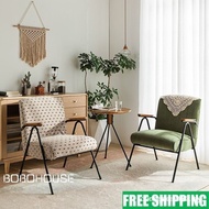 Nordic Iron Sofa Chair Balcony Leisure Small Apartment Furniture Living Room Medieval Fabric Vintage
