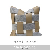 Luxury Brown Tassel Velvet Square Pillow 45x45cm