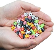 Smartdealspro 100 Assorted D6 Mini Tiny Dice Game Dot Square Dice for Casino Themed Activity, Board 