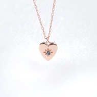 倫敦藍托帕石925純銀歐美愛心項鍊