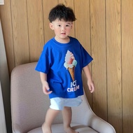 (SUMMER COLLECTION) COBAN ICE CREAM BLUE T-SHIRT Boxy Loose Form 100% Cotton 2C