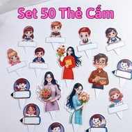 Graduation card (Set of 50), Chibi teacher + student 01 school year summary, yearbook cake, class re