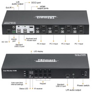 TESmart 4x2 Dual Monitor HDMI KVM Switch 4 Port KVM 4K@60Hz