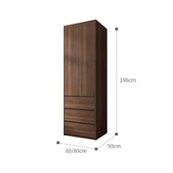 安晴傢俬 - 胡桃色 80cm濶兩門三桶衣櫃 櫃桶掩門衣櫃