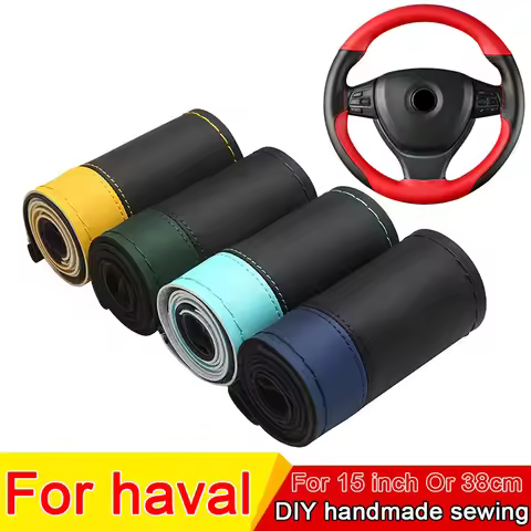 New 1PC Car Steering Wheel Covers With Needles And Thread Universal 38cm For Haval Hover H1 H4 H6 H7