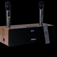 JazPiper + Family Karaoke Soundbar built-in Karaoke Player, Amplifier, Mixer with 2 x Wireless Microphone.