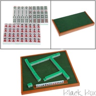 【Black box】Portable Mini 144 Mahjong Set Mah jong Table Traditional Game Travel Foldable