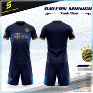 Áo Đá Banh CLB Bayern Munich Xanh Than SV 2024 Mới Nhất - Áo Bóng Đá Nam Nữ Thun Lạnh Mát Mẻ