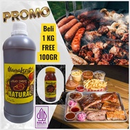 Promo Mamalezat Liquid Smoke Perisa BBQ Bumbu Bakar Aroma Asap Food Grade 1 KG FREE 100 gram