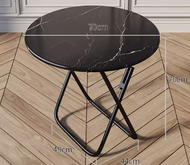 可折疊桌簡易木圓桌(黑理石)(尺寸:高70CM,寬70CM)