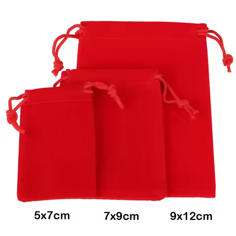 10pcs/25pcs Small Velvet Bags 5x7 7x9 9x12cm Drawable Jewelry Bag Gift Wedding Party Display Present