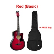 AK Guitar - 38 Inch Acoustic Guitar AK-011C (FREE BAG & TRUSS ROD) + Accessories Set | Gitar Akustik