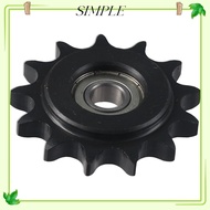 SIMPLESHOP Chain Idler Sprocket, 10mm Bore 1/2" Pitch C45 Carbon Steel Convex Idler Gear, Black Oxid