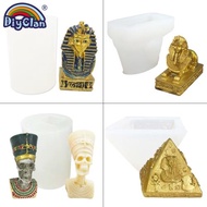3D復活節埃及艷后獅身人面像硅膠模具石膏蠟燭巧克力法老金字塔模