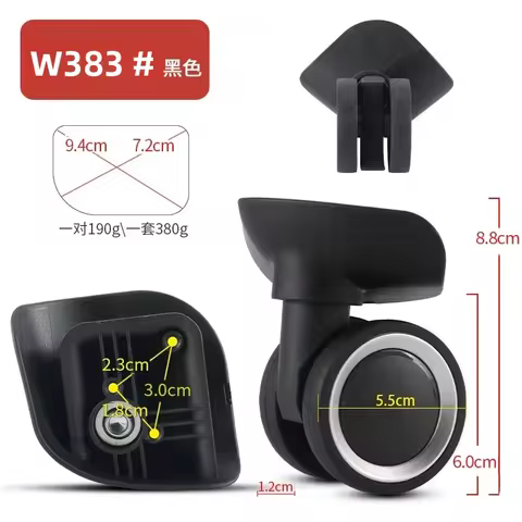 W383 universal wheel roller trolley case travel luggage swivel castor pull baggage box suitcase bag 