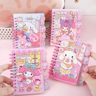 Sanrio Hellokitty Diary Notebook Anime Series Kawaii Kuromi My Melody Cinnamoroll Cartoon Student Po