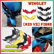 R25 WINGLET R25 V2 YAMAHA R25 WINGLET WINDLET R25 V2 FIBRE MATERIAL WING LET HEAD LIGHT LAMPU DEPAN 