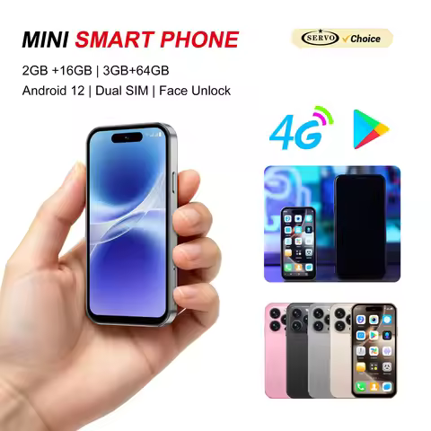 SERVO S16 Mini 4G LTE Smartphone Android 12 Dual SIM 16GB/64GB ROM Facial Unlock WiFi GPS Play Store
