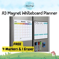 A3 Magnetic Whiteboard Planner Fridge Magnet Monthly Weekly Planner Magnetic Whiteboard