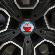 Car Wheel Hub Car Sticker Metal Wheel Center Cap One-Key Start Cartoon Cute Steering Wheel Decoratio