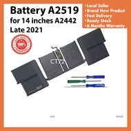 Battery A2519 For 14inches A2442(Year 2021), A2779(Year Early 2023), A2918 (Year Late 2023)