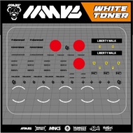Decal Waterslide White Toner Hotwheels Tomica f40 widebody