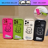 REDMI 9A 9C 9T 10A 10C 12C 13C 14C 15c 4G 5G fon sarung solid yellow cat stand foldable soft case ca