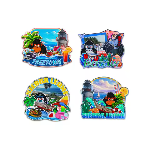 Decorative Magnets for Freetown Sierra Leone City Landmark Travel Souvenirs 3D Wooden Fridge Stiker 