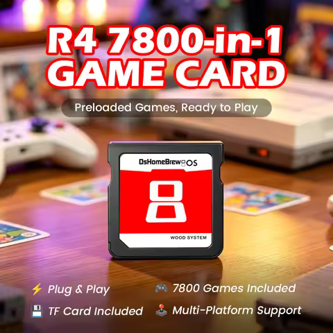 Multi-Emulator DsHomeBrew OS Wood System 7800-in-1 R4 FlashCard Memory Card for 3DS NDS MD GB GBC FC