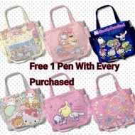Sanrio Character Cinnamoroll/ Melody/ Hello Kitty/ Pompompurin/ Little Twin Stars Canvas Tote Sling Bag
