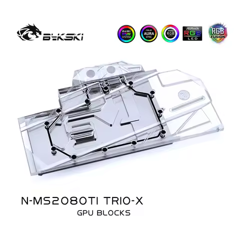 Bykski Full Cover GPU Water Cooling Block for MSI RTX2080Ti GAMING TRIO N-MS2080TI TRIO-X
