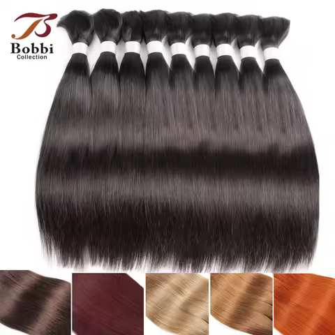 Wholesale Black Brown Blonde Burgundy Orange Human Hair Bulk for Boho Braiding Straight Remy Human H